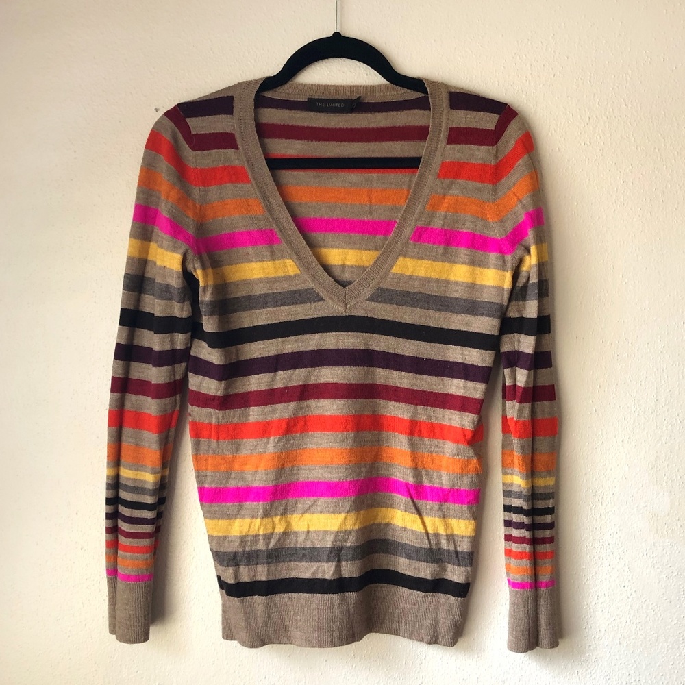 Fall Colored Striped Limited Sweater